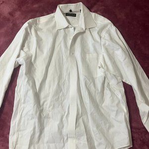 Donald J. Trump Signature Collection Button Up Shirt Long Sleeve White 17 34/35